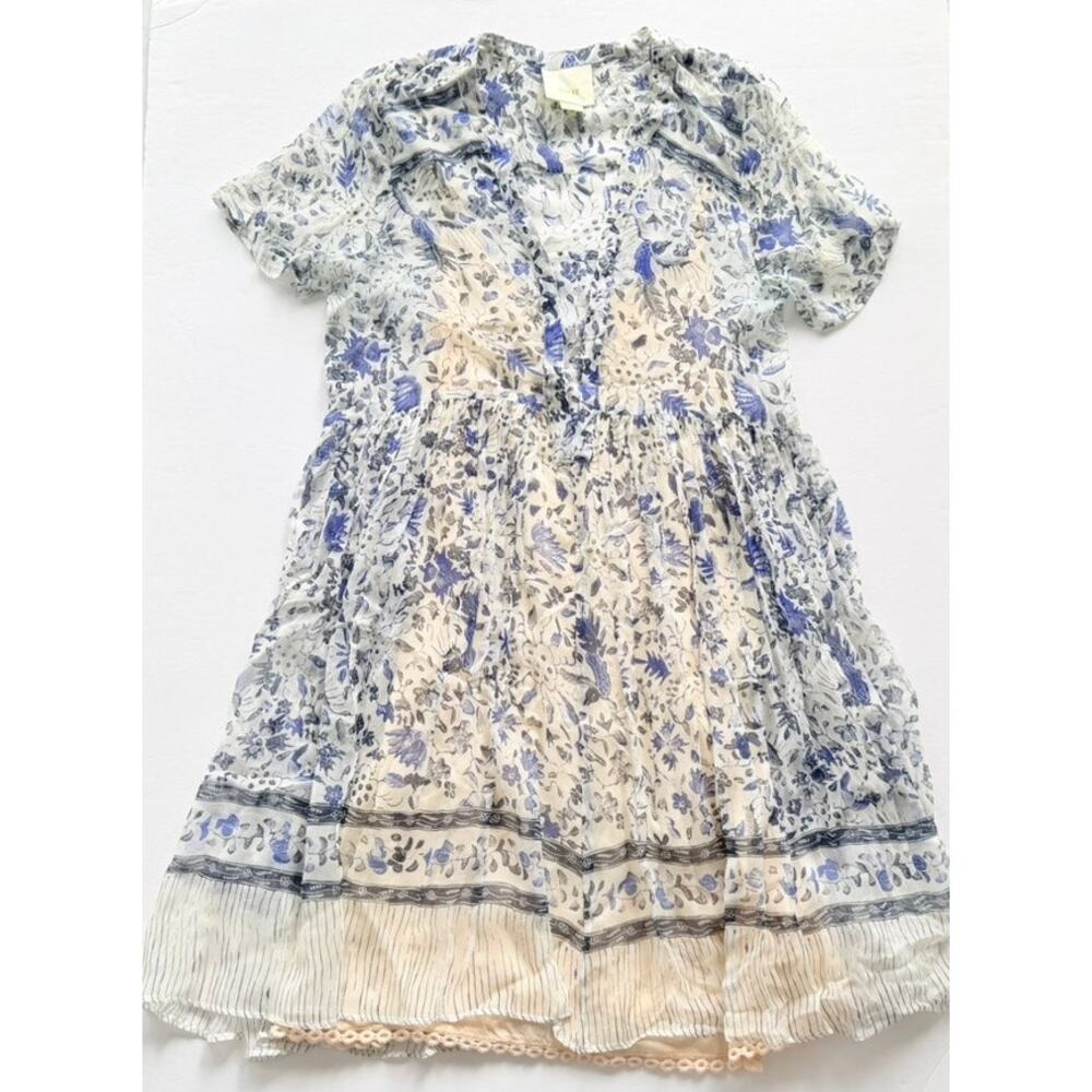 Anthropologie Maeve Morning Glory Dress Size 2 XS Babydoll Floral Loose Fit